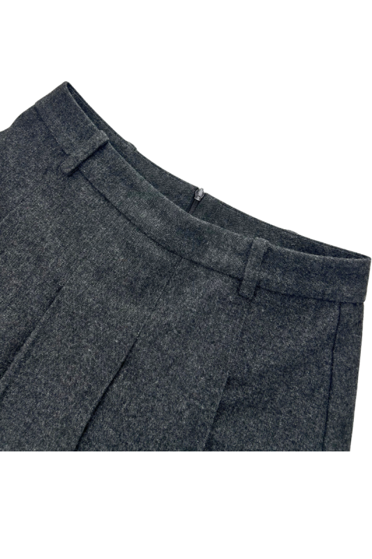 Max Simple Pleated A-Line Skirt Charcoal MSXZ263170C