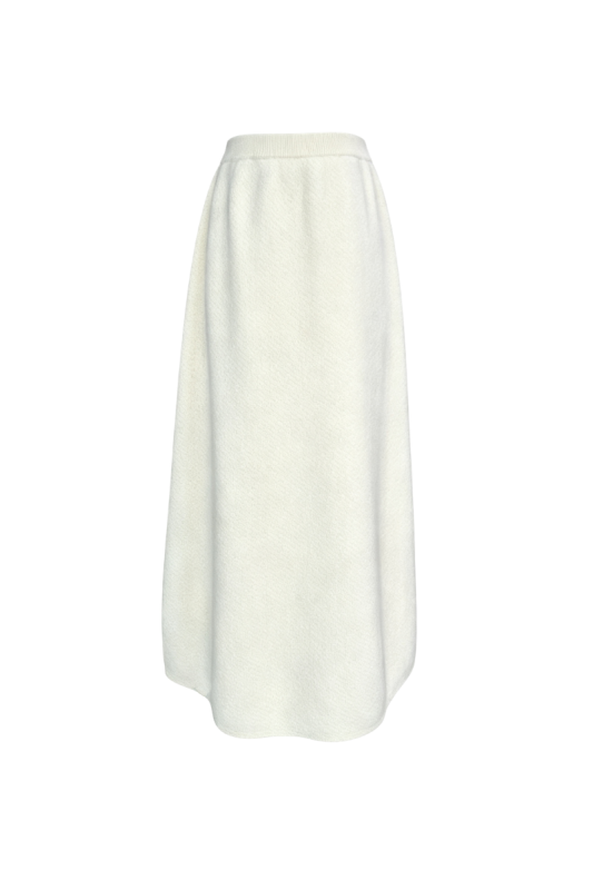 Max Simple Wool Tulip Skirt White MSXZ266127W
