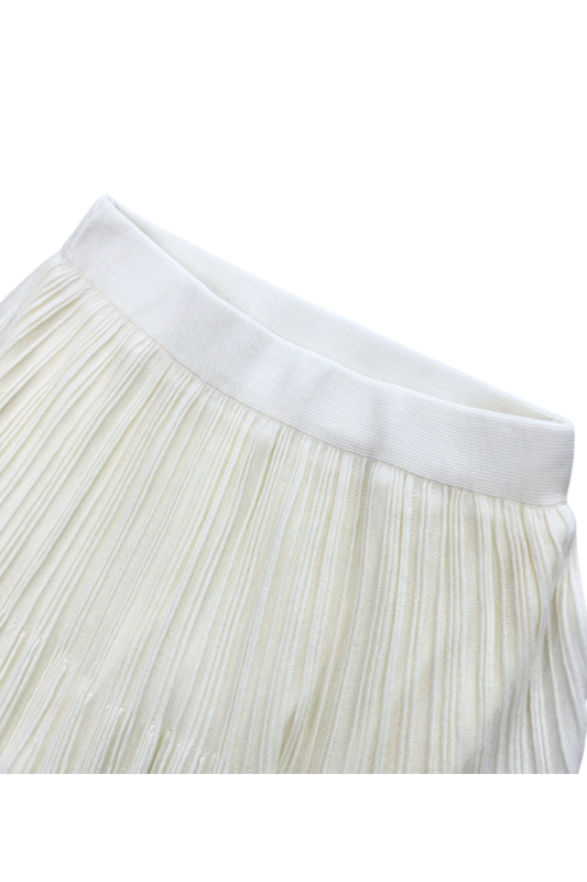 Max Simple Flared Knit Skirt White MSXZ266153W