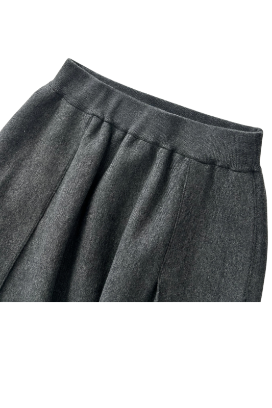 Max Simple Pleated Wool Skirt Grey MSXZ267137G