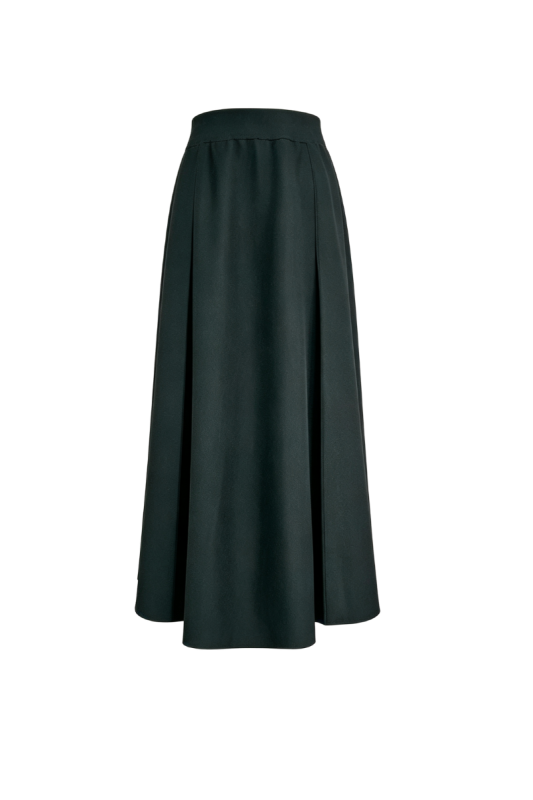 Max Simple Pleated Wool Skirt Ink MSXZ267137I
