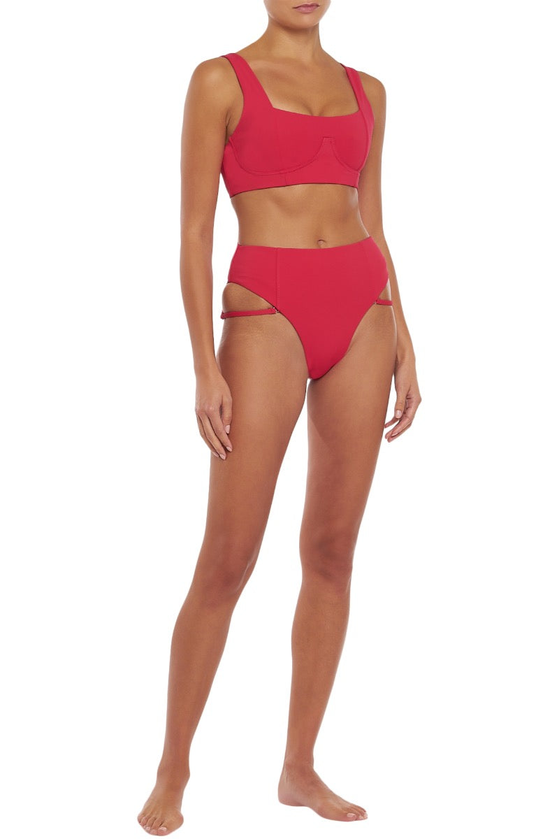 Cannes High-waist Swim Bottom | Spanish Crimson