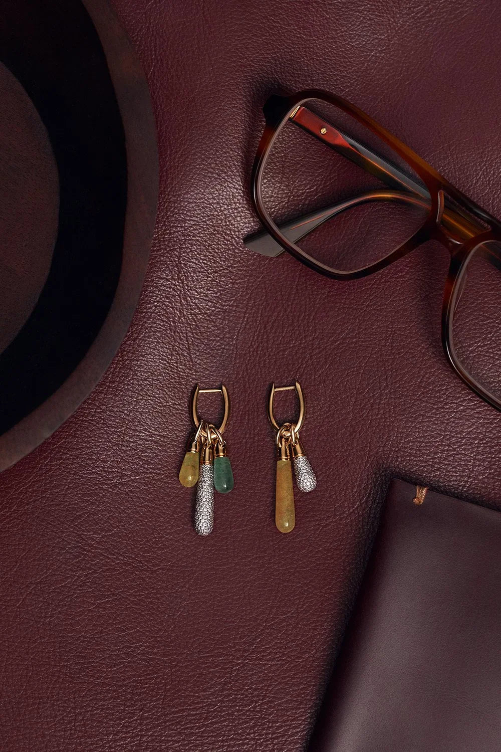 PDPAOLA Yellow Aventurine Large Jupiter Single Hoop