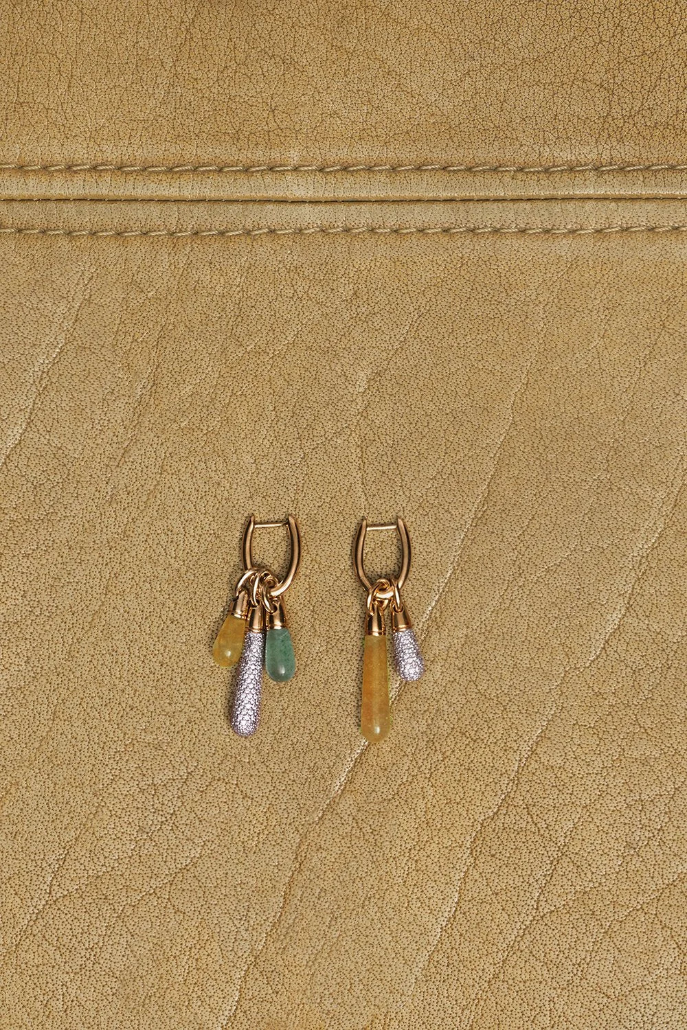 PDPAOLA Yellow Aventurine Large Jupiter Single Hoop