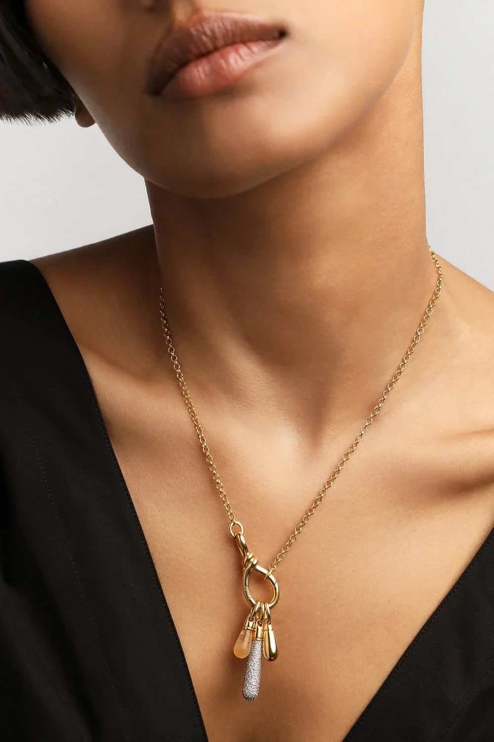 PDPAOLA Pavé Large Drop Pendant