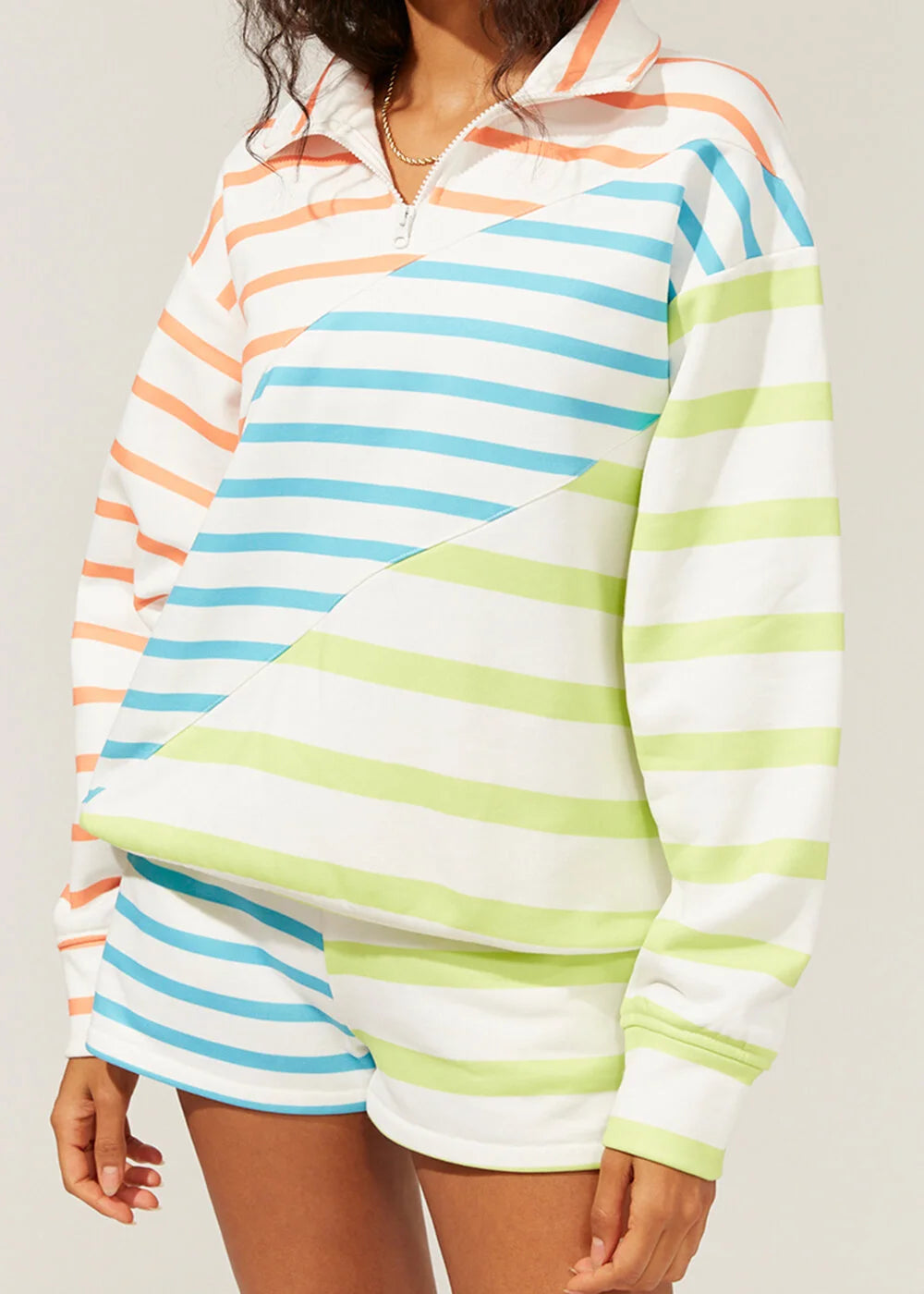 Solid & Striped The Pullover - Colorblocked Stripe Ocean