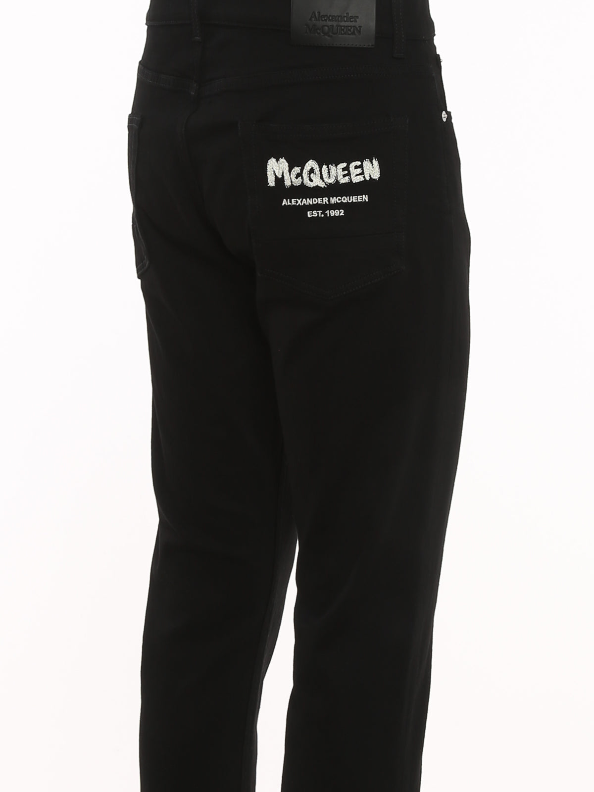 Alexander Mcqueen Graffiti embroidery jeans