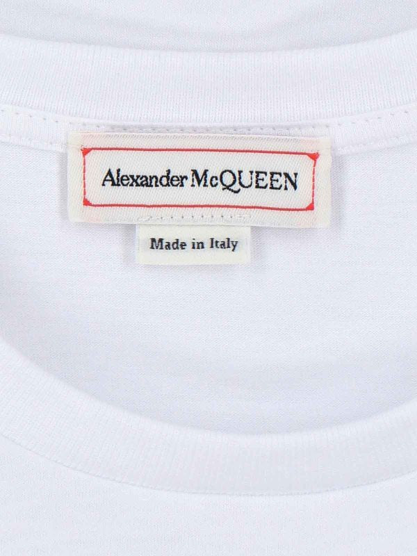 Alexander Mcqueen Graffiti Logo Short Sleeve T-shirt in White