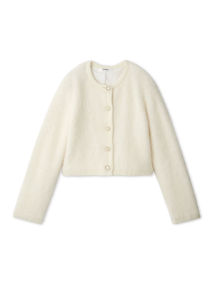 Sustainable Fuzzy Croptop Cardigan