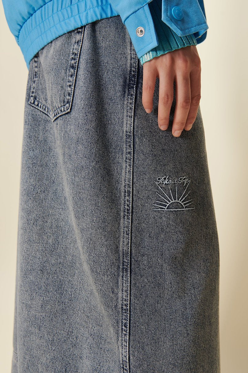 House of Sunny Low Rider Denim Skirt