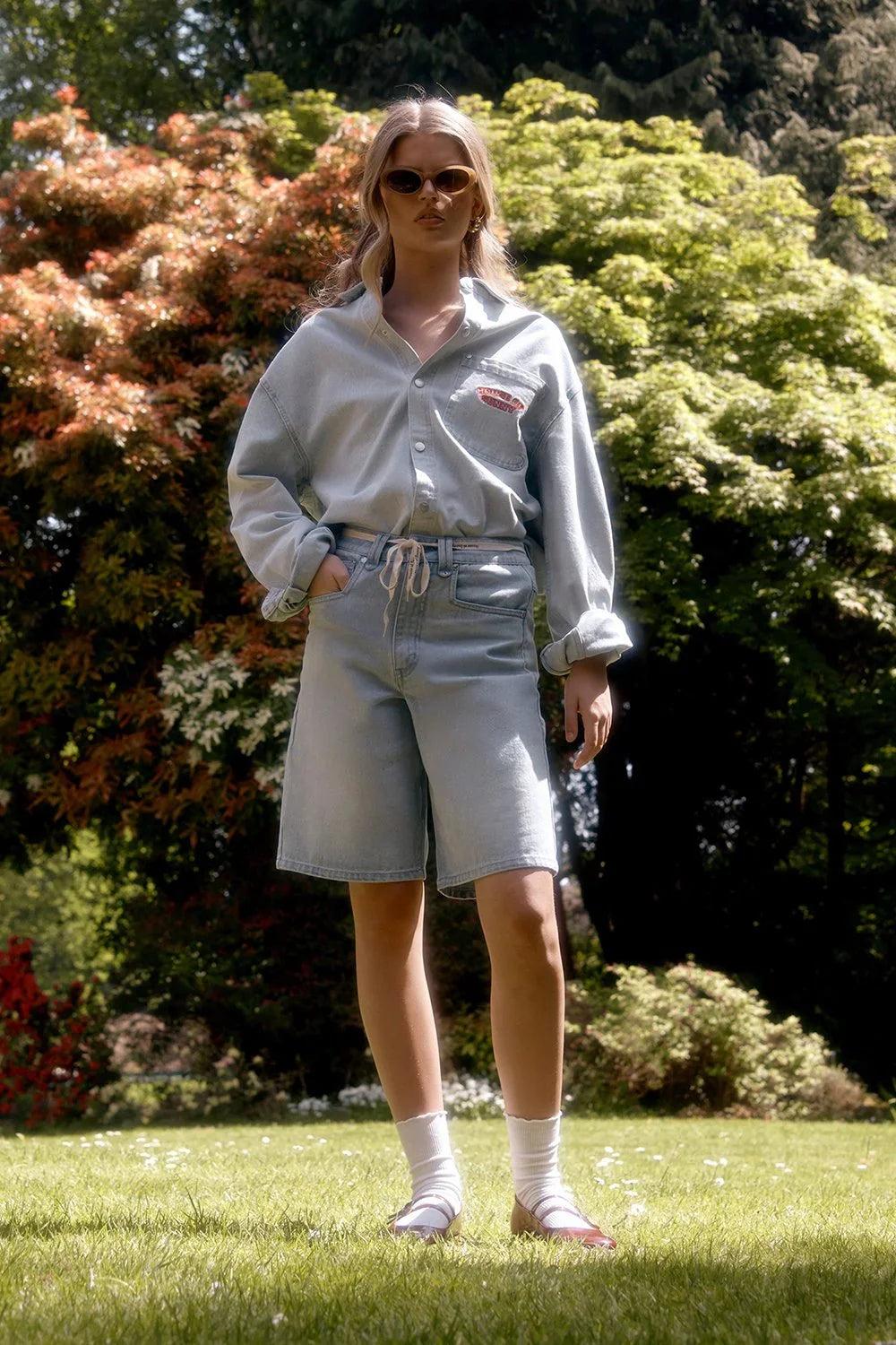 House of Sunny Sundown Denim Shorts