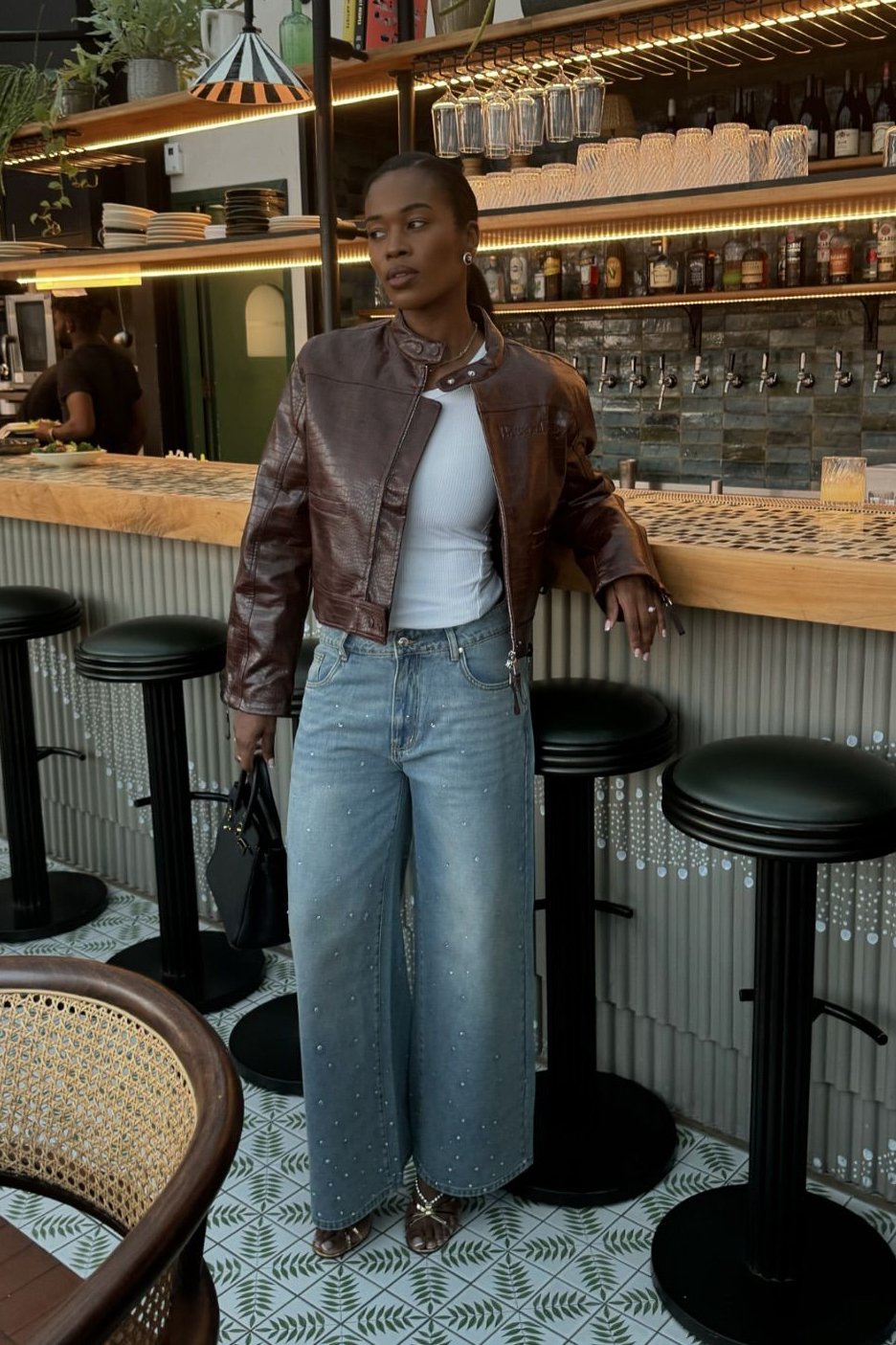 @nlmarilyn in House of Sunny Crystallised Wide Leg Denim