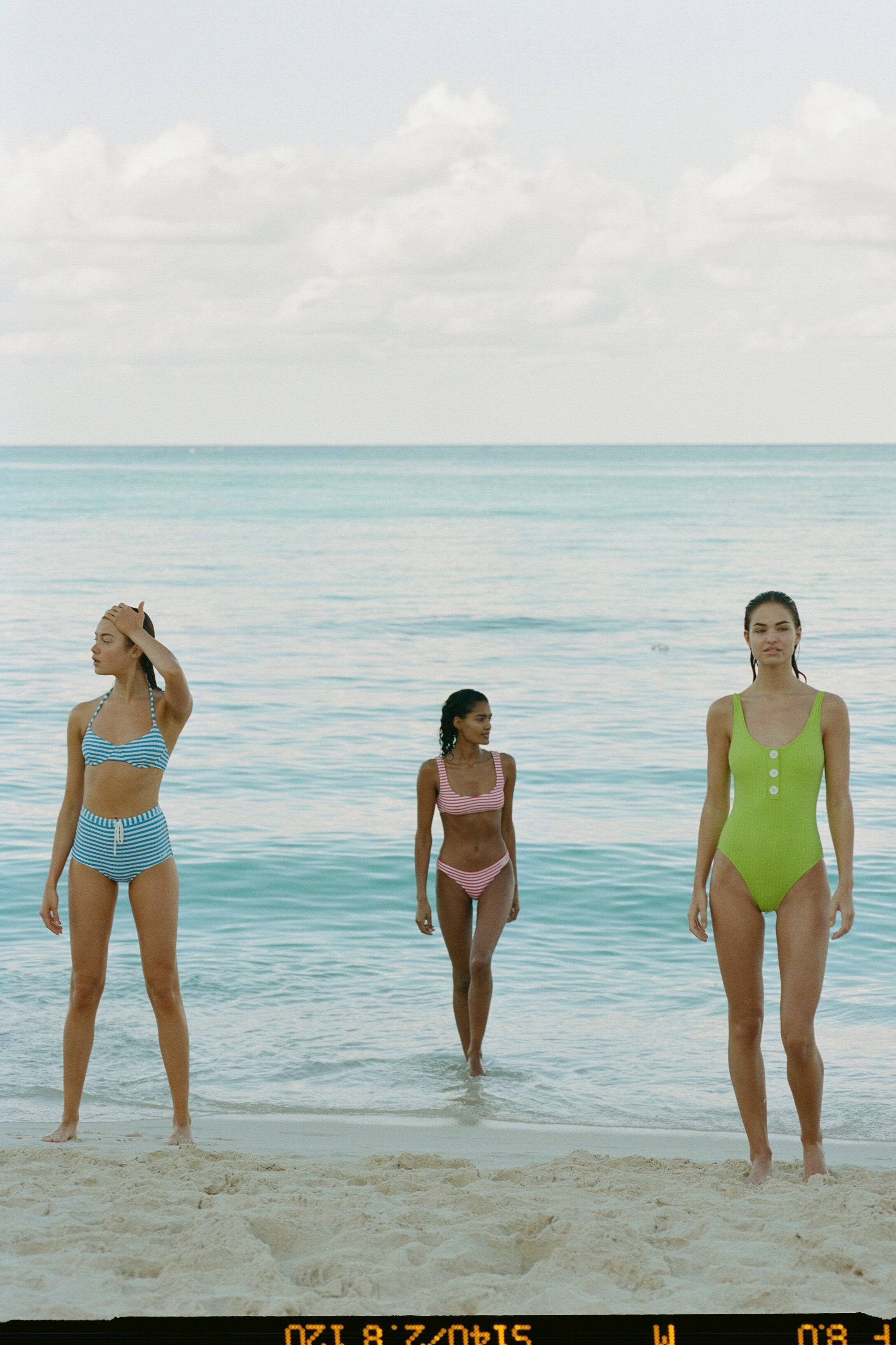 Solid & Striped The Ginger Tie Bikini - Azure Stripe Rib