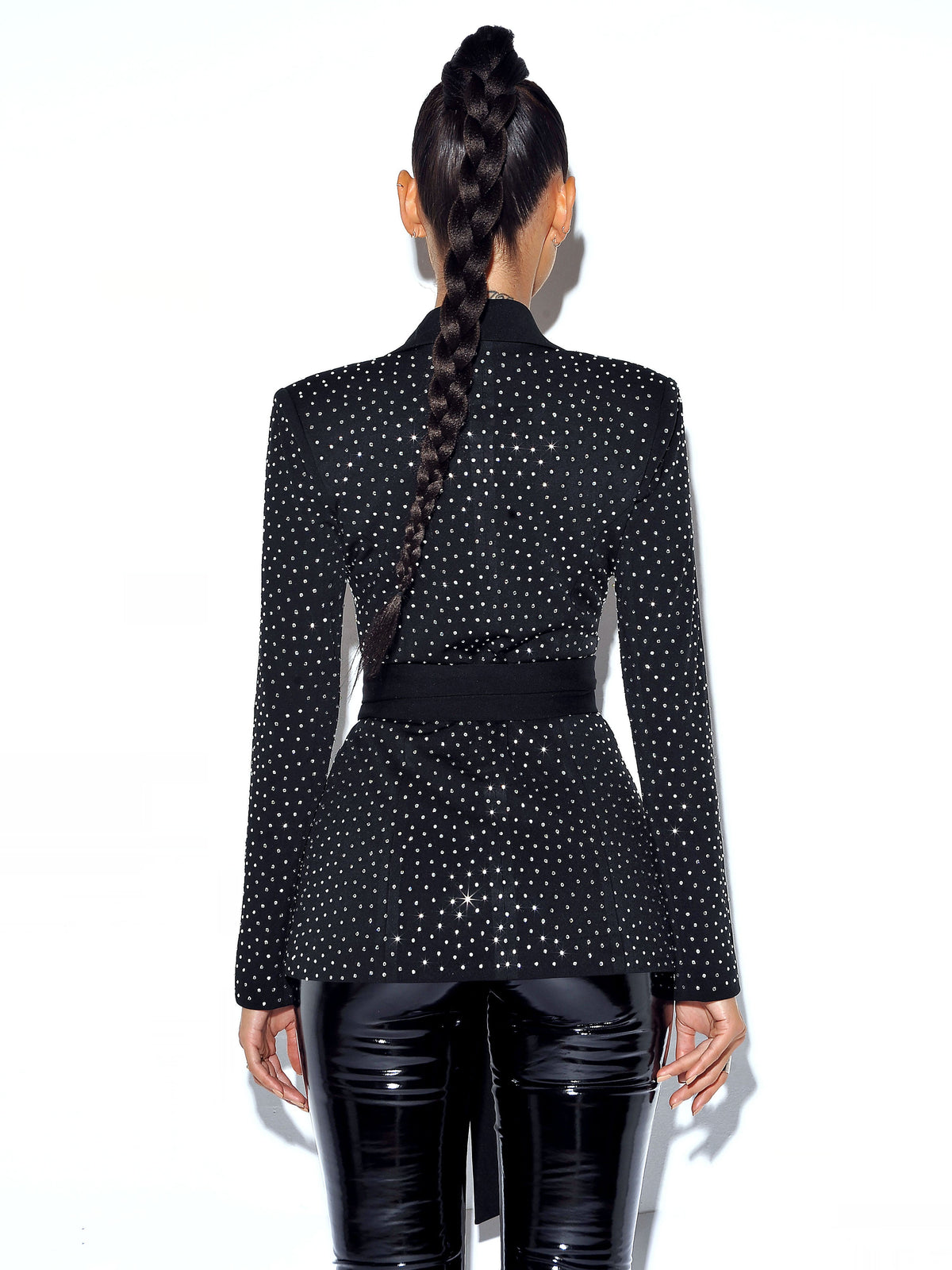 Visionary Crystal Embellished Black Blazer Jacket (Archive Sale)