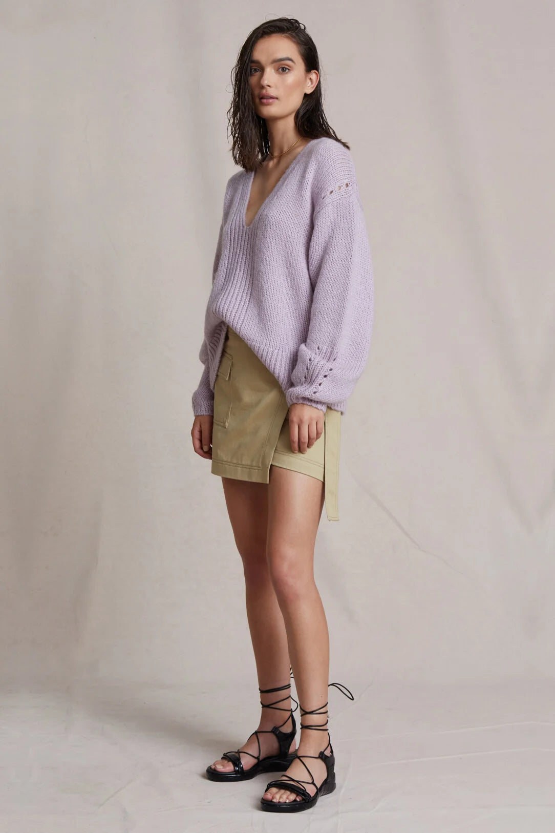 Bec + Bridge Willa Knit V-Neck Jumper - Lavender