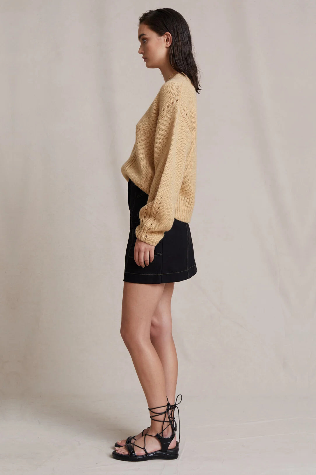 Bec + Bridge Willa Knit V-Neck Jumper - Sand