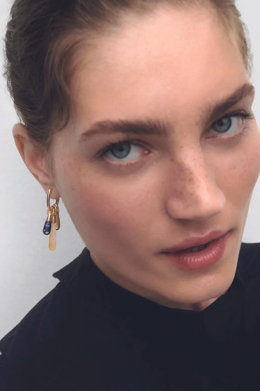 PDPAOLA Yellow Aventurine Large Jupiter Single Hoop