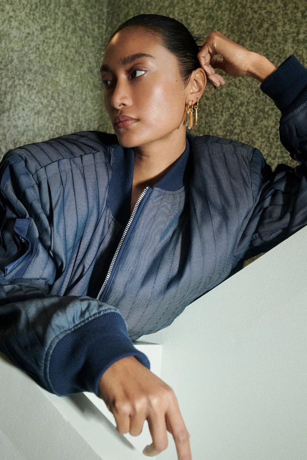 PDPAOLA Yellow Aventurine Large Jupiter Single Hoop