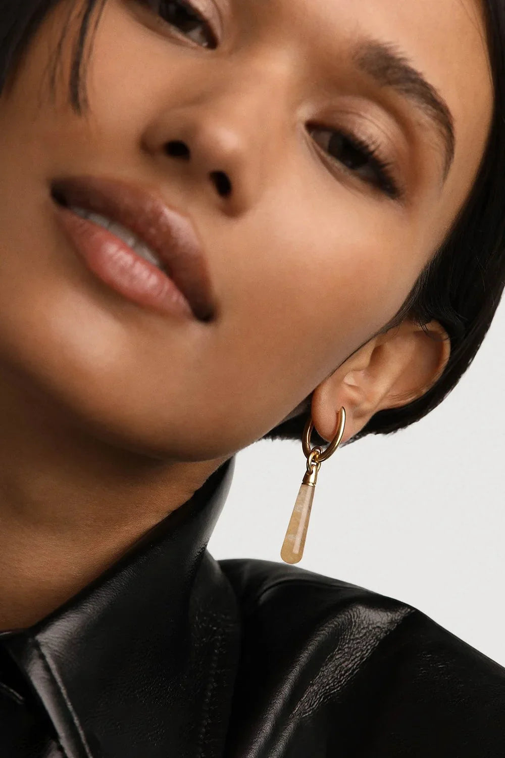 PDPAOLA Yellow Aventurine Large Jupiter Single Hoop