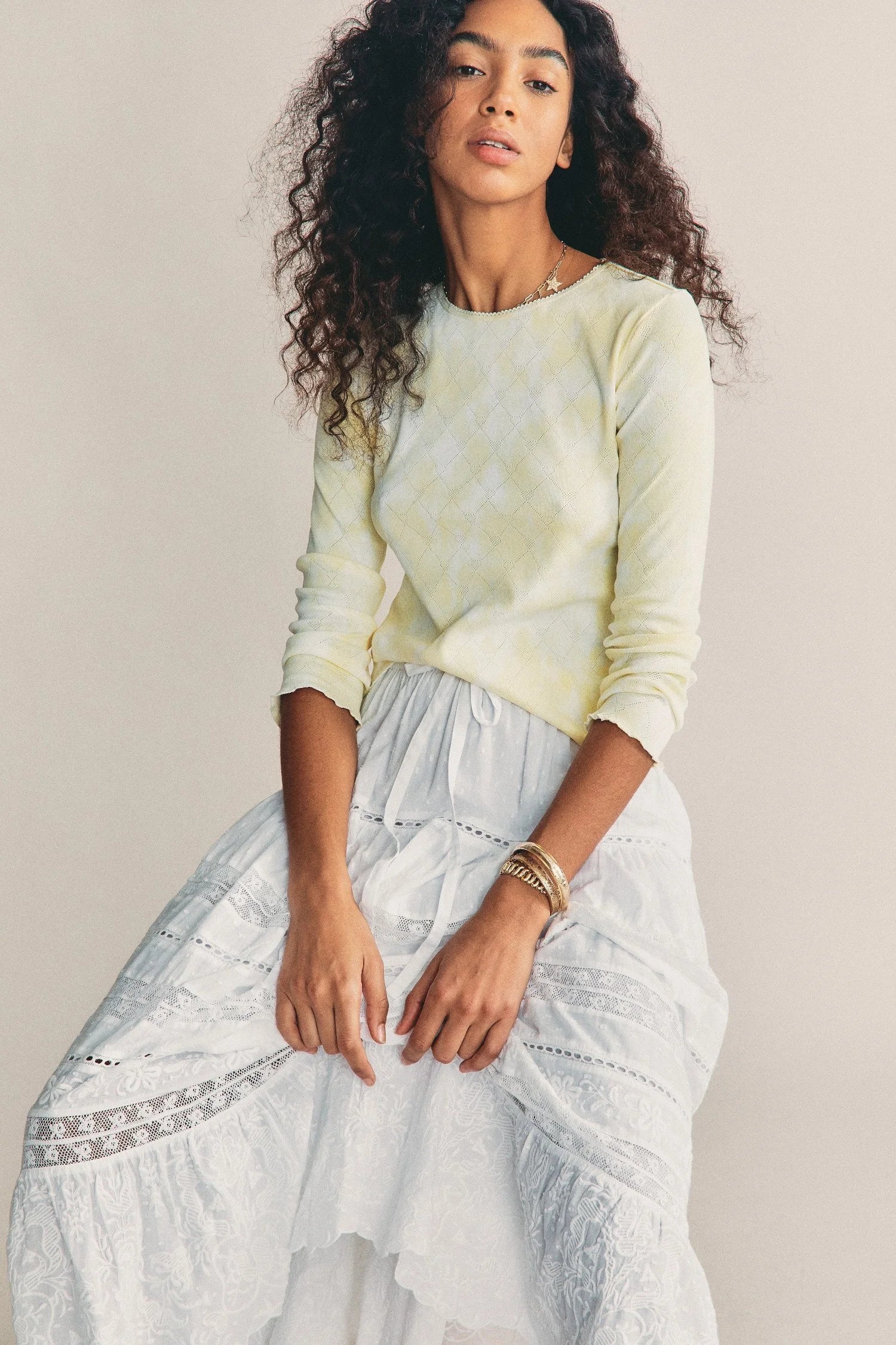 LoveShackFancy Yulia Top - Rise And Shine Hand Dye