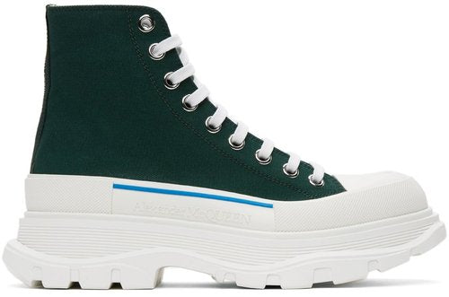Alexander McQueen Tread Slick High-Top Sneakers 'Green White'