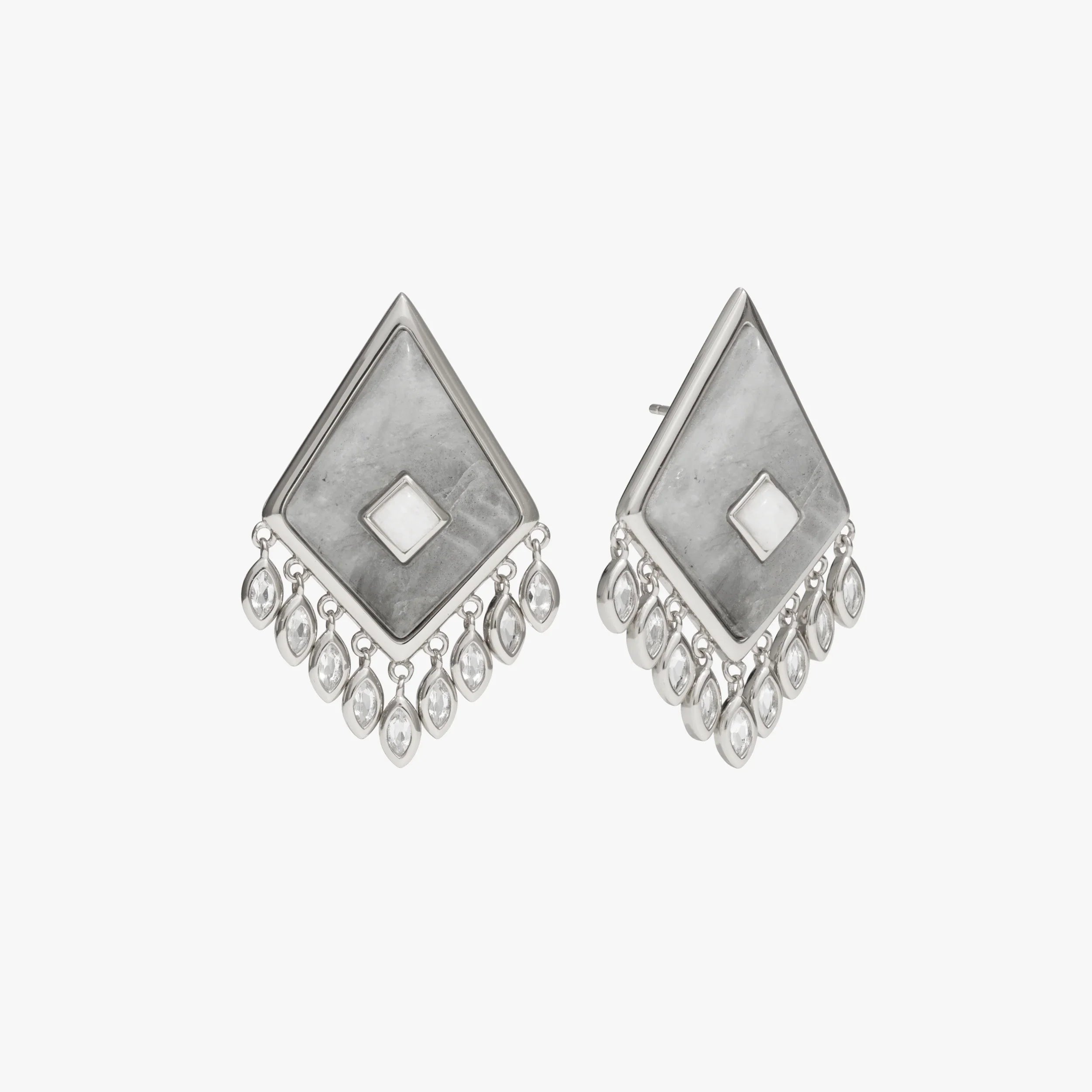 Awe Inspired Earrings Sterling Silver Labradorite Boho Kite Earrings