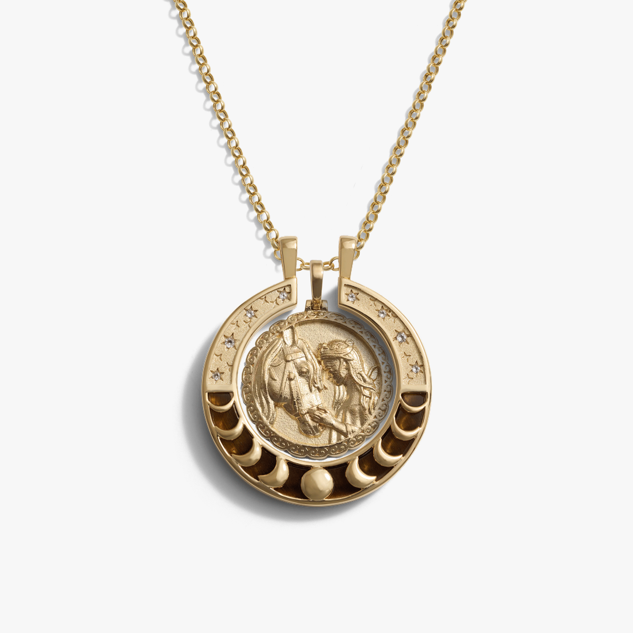Awe Inspired Necklaces 14K Gold Vermeil / Rhiannon Goddess Moon Halo