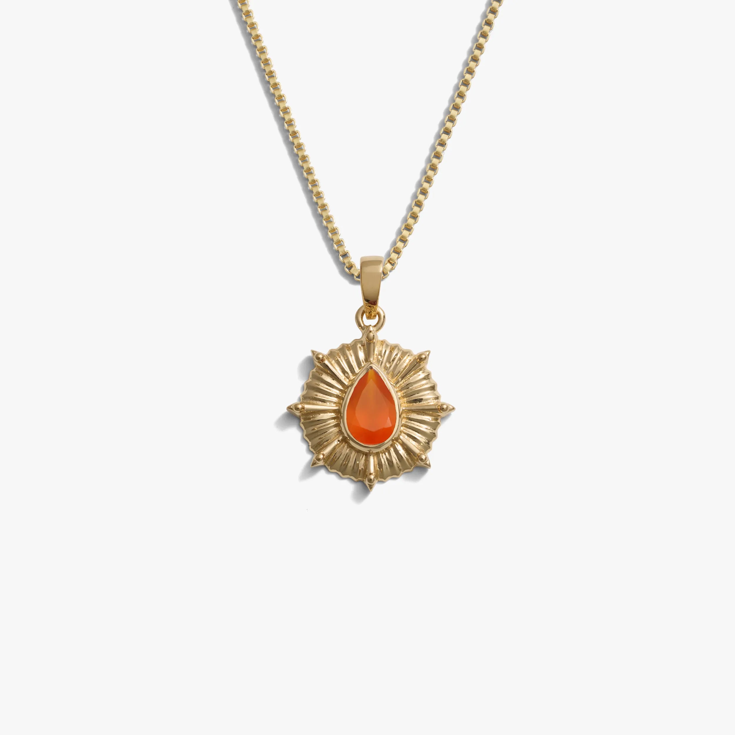 Awe Inspired Necklaces 14K Yellow Gold Vermeil / Orange Onyx / 16"-18" Aura Necklace