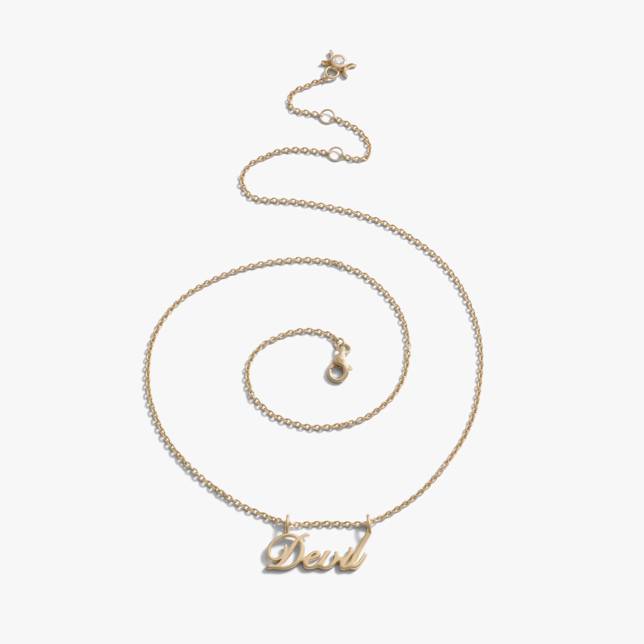 Awe Inspired Necklaces Devil Nameplate Necklace