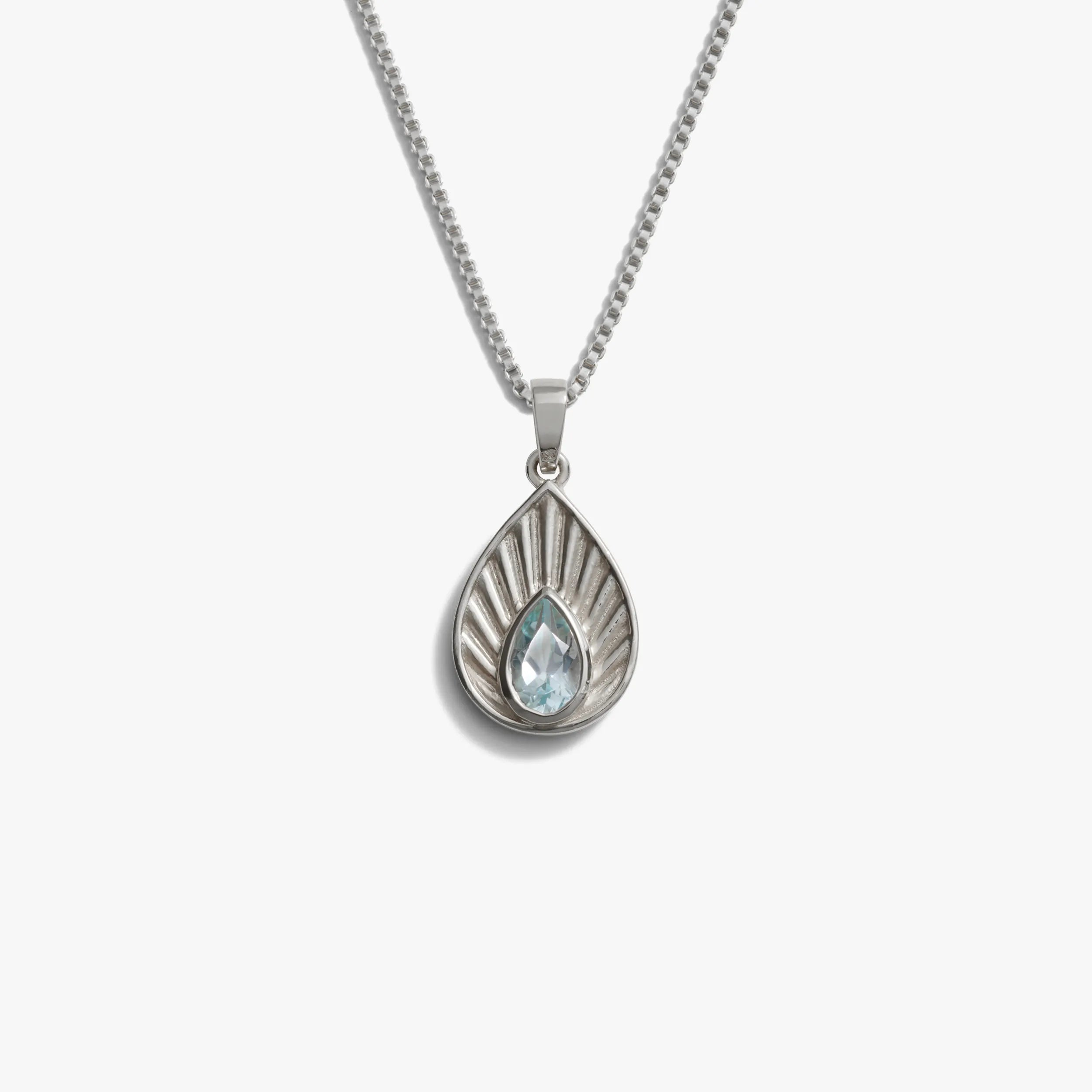 Awe Inspired Necklaces Sterling Silver / Blue Swiss Topaz / 16"-18" Aura Necklace