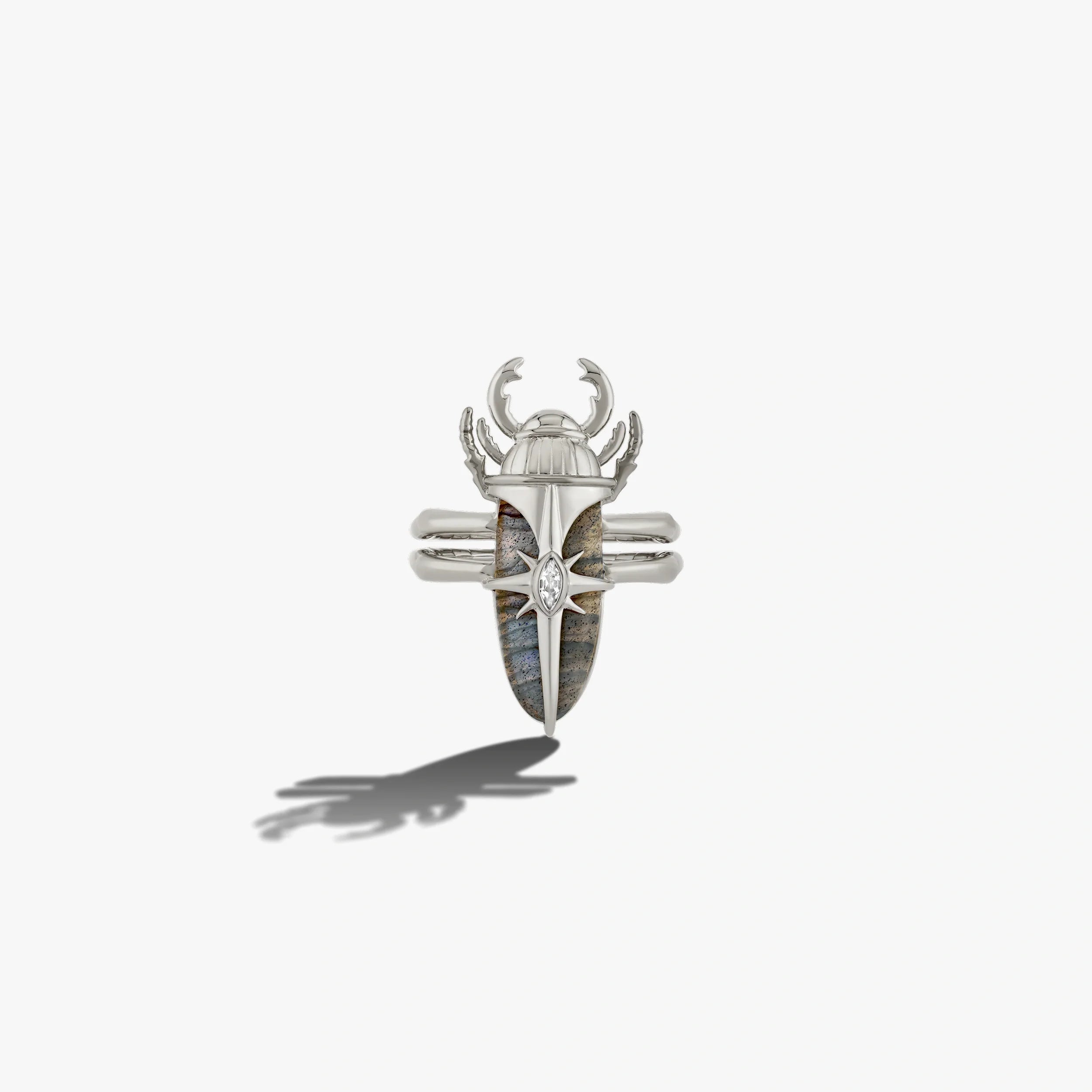 Awe Inspired Rings Sterling Silver / 5 Labradorite Beetle Ring