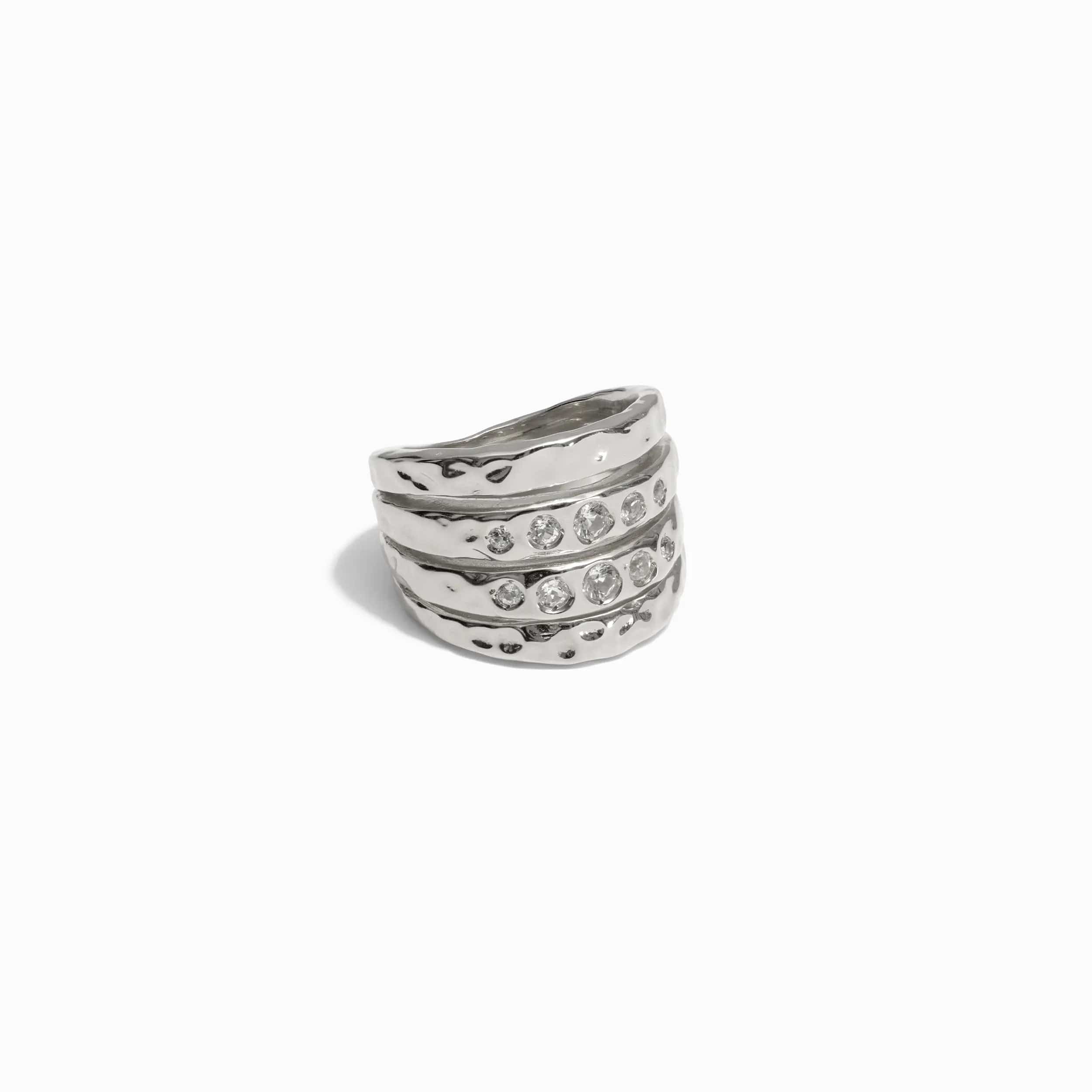 Awe Inspired Rings Sterling Silver / 5 White Topaz Claw Ring