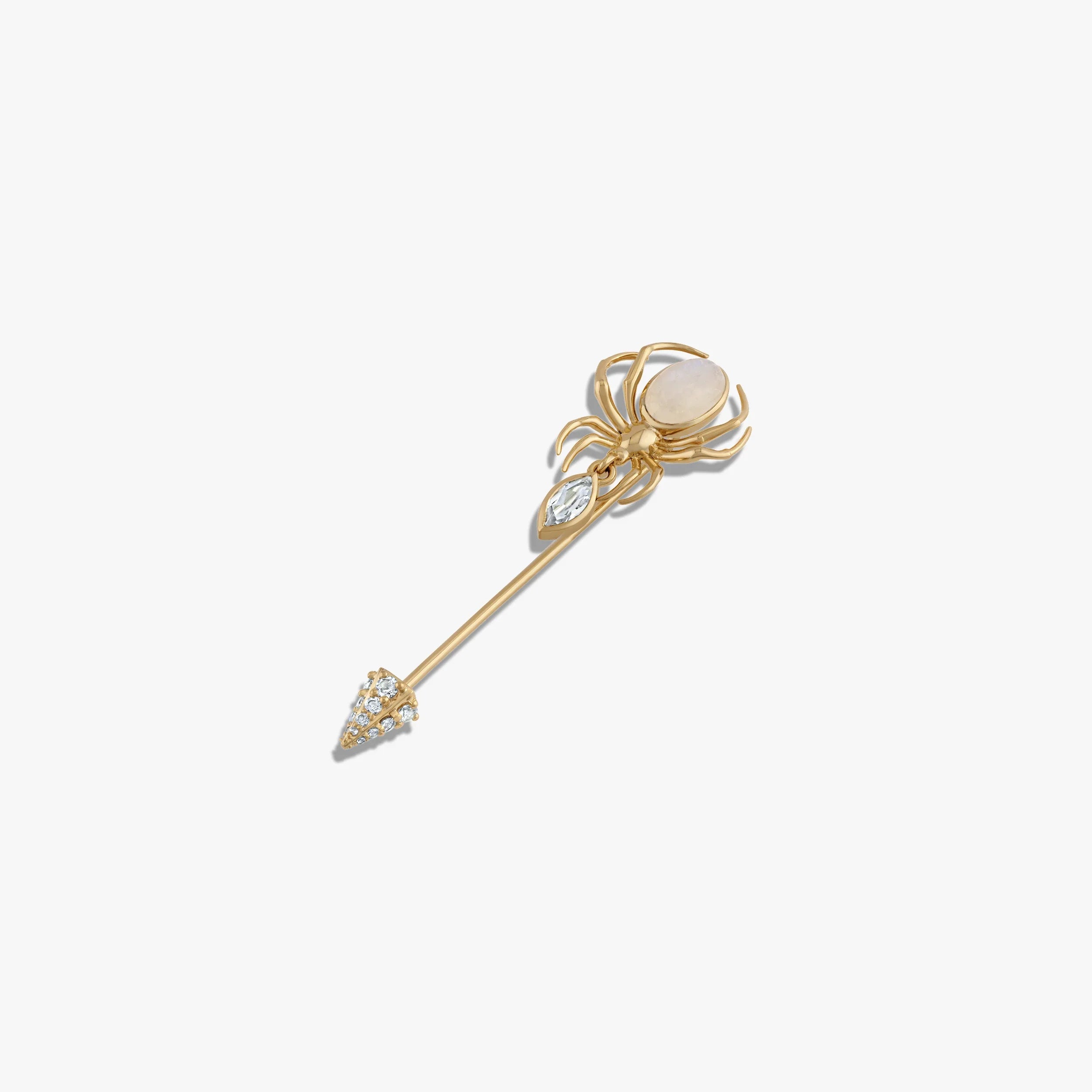 Awe Inspired Tools Moonstone Spider Brooch