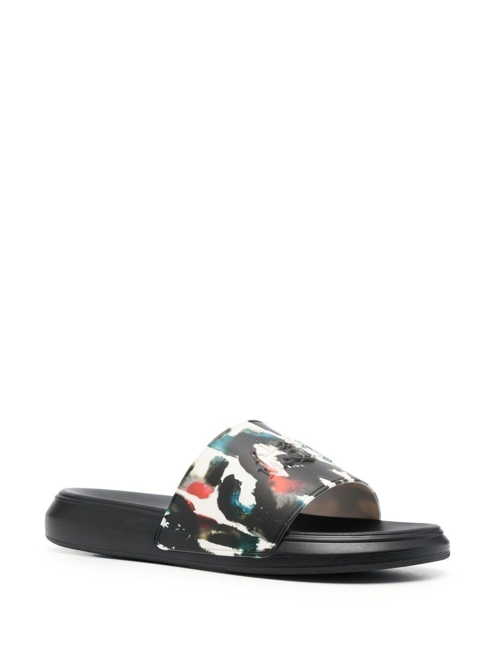 Alexander McQueen  graphic logo print pool slides