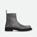 Bottega Veneta Ben Ostrich Embossed Ankle Boot In Pebble