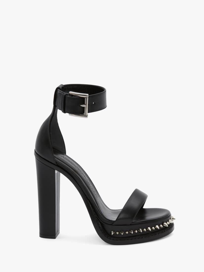 Alexander McQueen  Punk Stud Platform Sandal in Black/silver