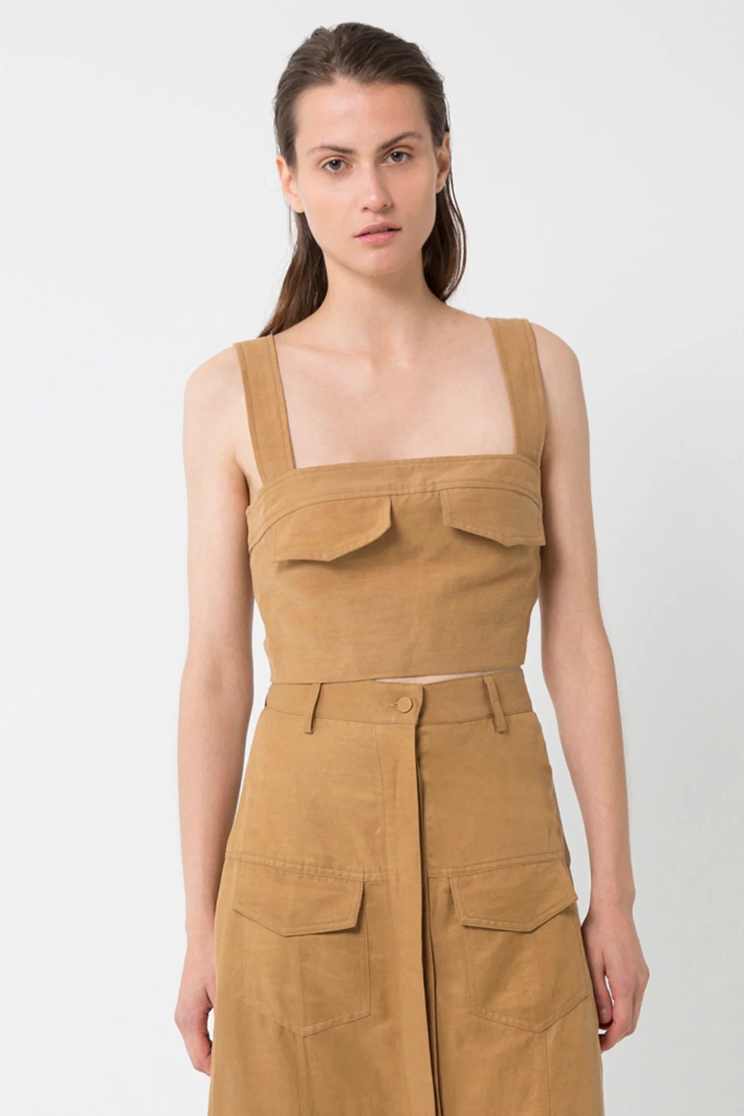 Third Form Trucker Pocket Crop Top And Trucker Paneled Skirt