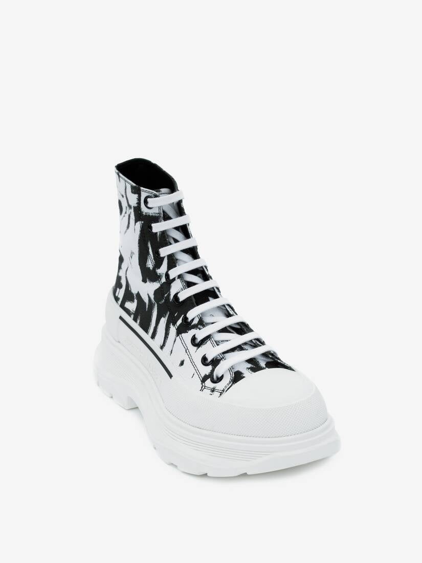 Alexander McQueen Mcqueen Graffiti Tread Slick Boot in White