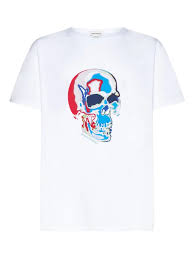 Alexander Mcqueen Over Fit Solarised Skull Tee White