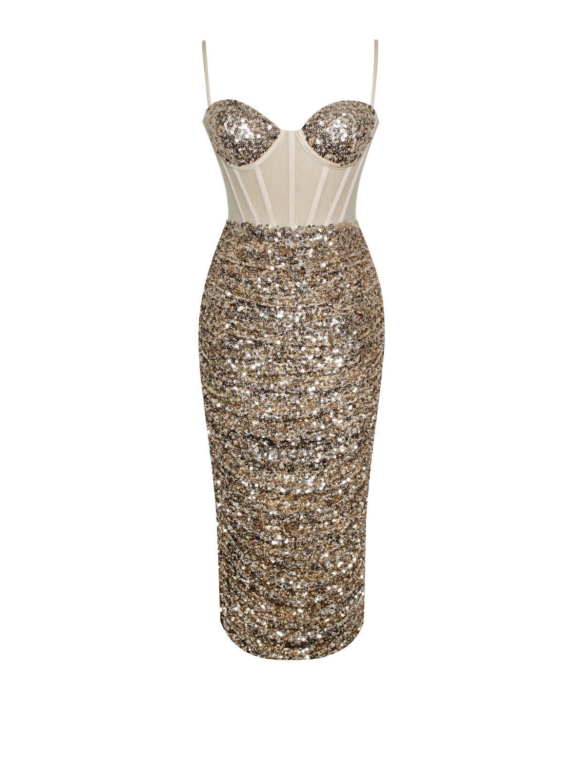 Layla Gold Sequin Corset Dress (Archive Sale)