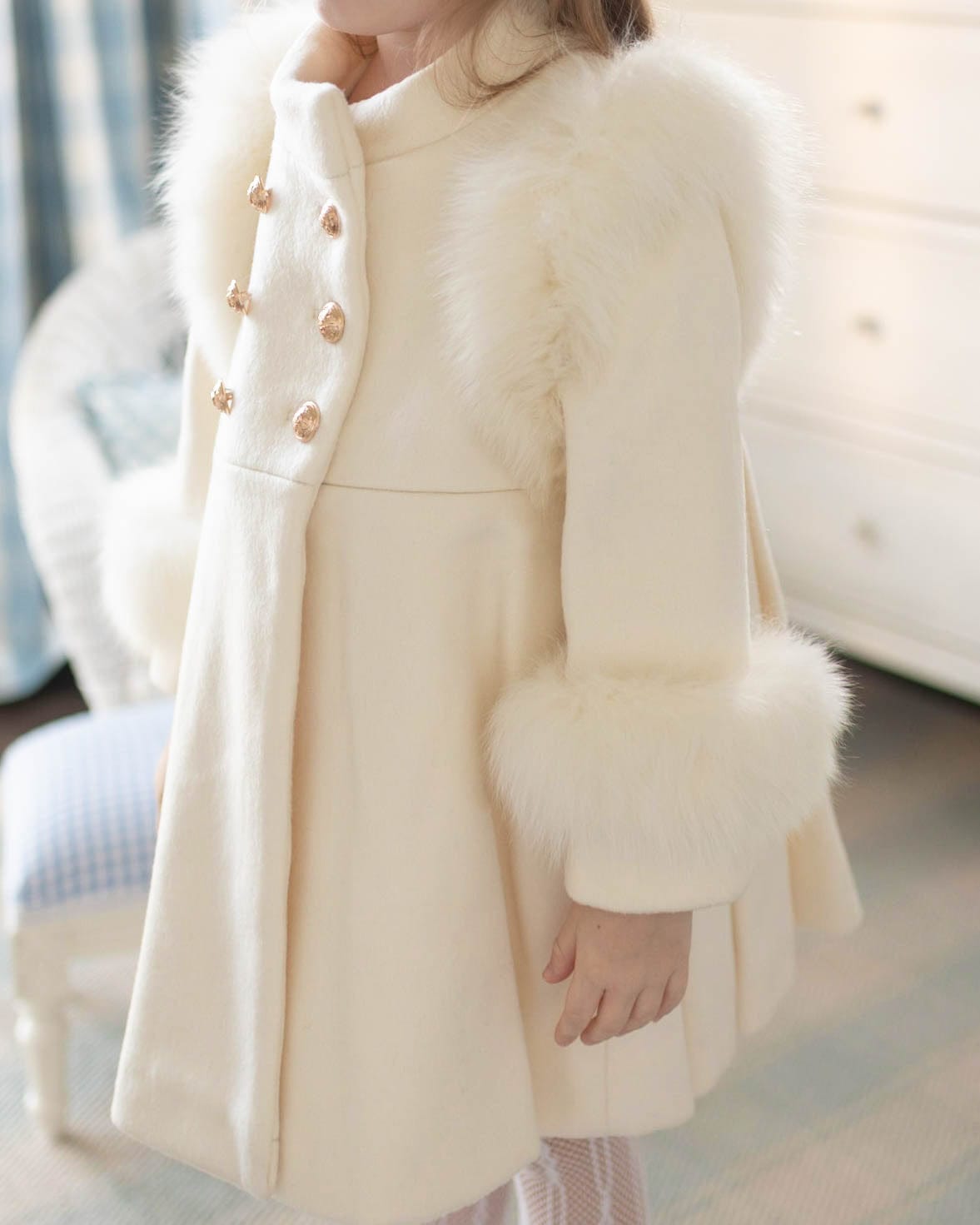Evie Ivory Wool Coat - Petite Maison Kids
