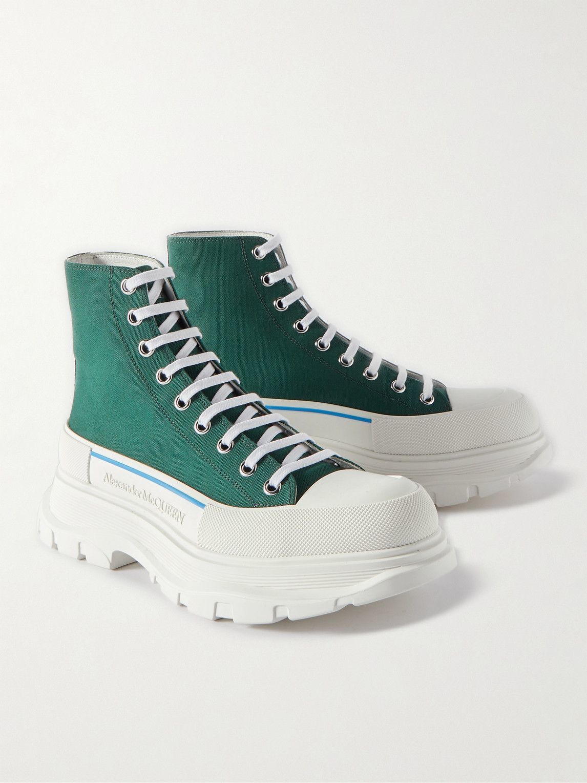 Alexander McQueen Tread Slick High-Top Sneakers 'Green White'