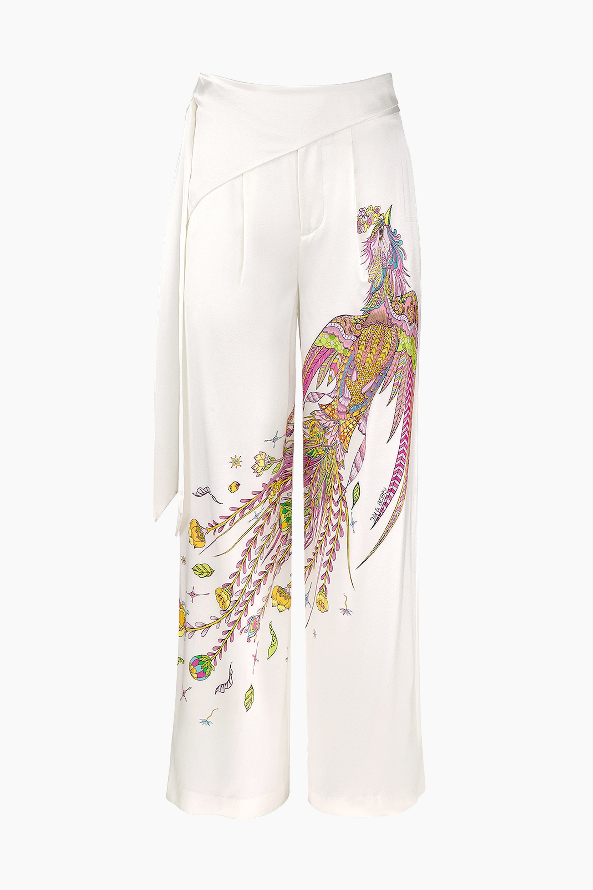 Phoenix Belted Silk Trousers - Du & Berry
