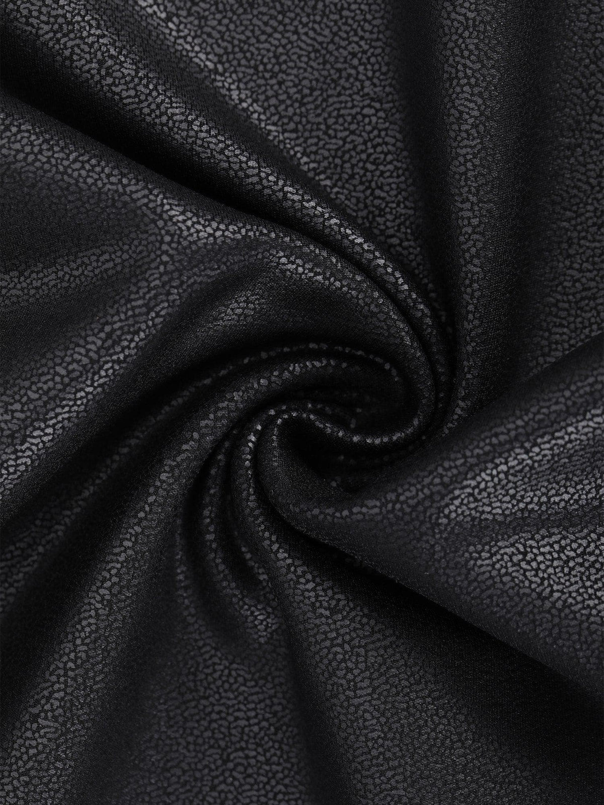 Detail of the Popilush® faux leather fabric, black and textured