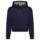 Burberry Women's Talley Check Hoodie Navy