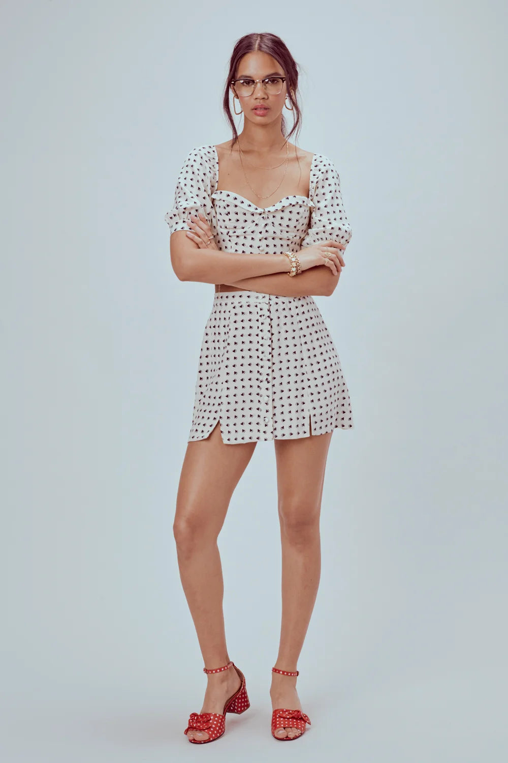 For Love & Lemons Sweetheart Mini Skirt