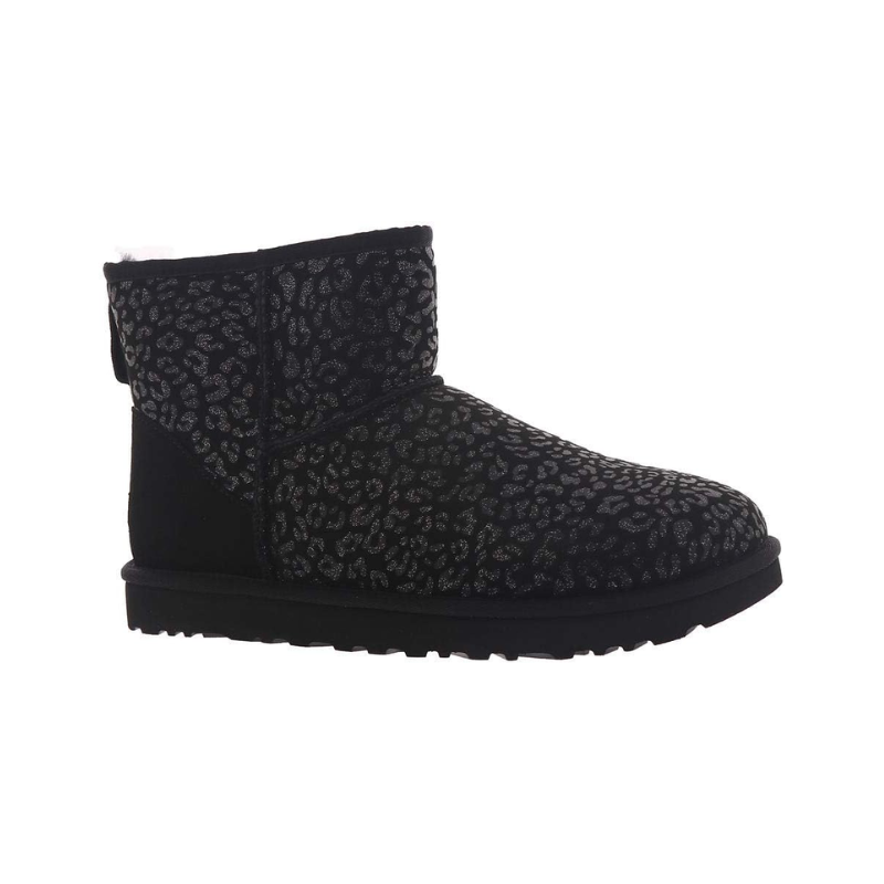 Womens | UGG Classic Mini Snow Leopard Ankle Boot (Black)