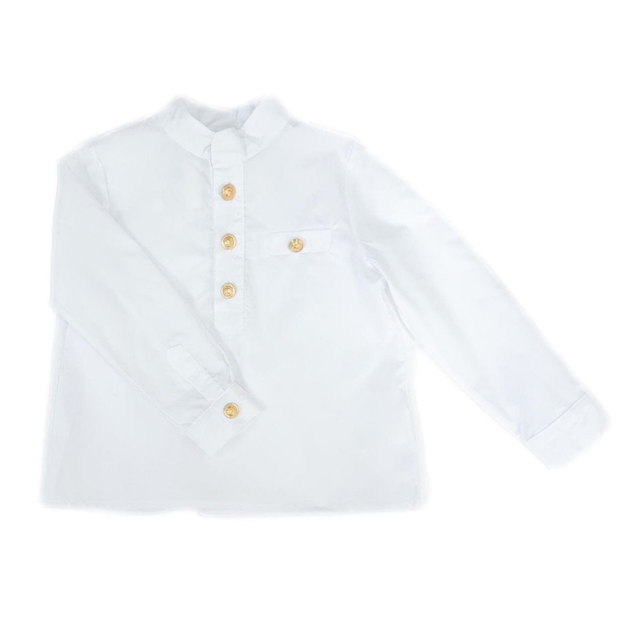 Charlie White Mandarin Collar Shirt - Petite Maison Kids