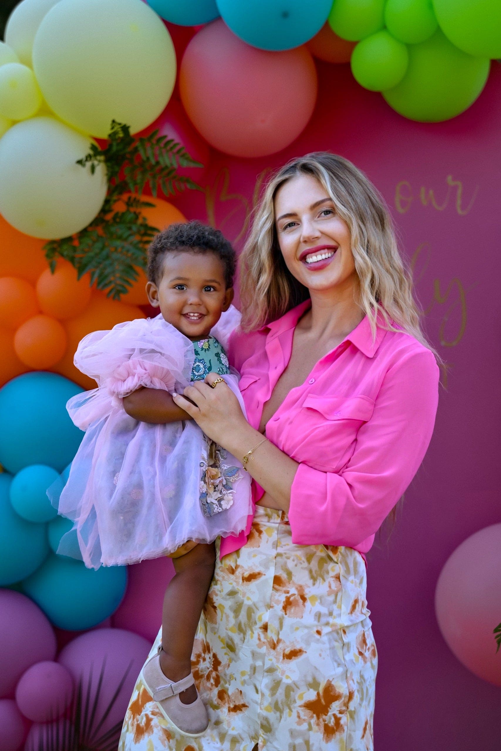 Eva Pink And Green Floral Tulle Dress - Petite Maison Kids