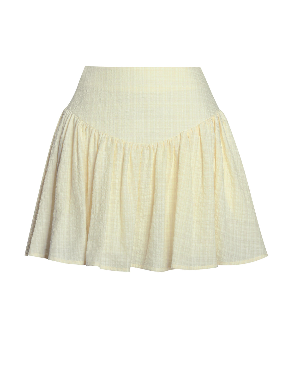 Odelie Yellow Drop Waist  Seersucker Full Skirt (Archive Sale)